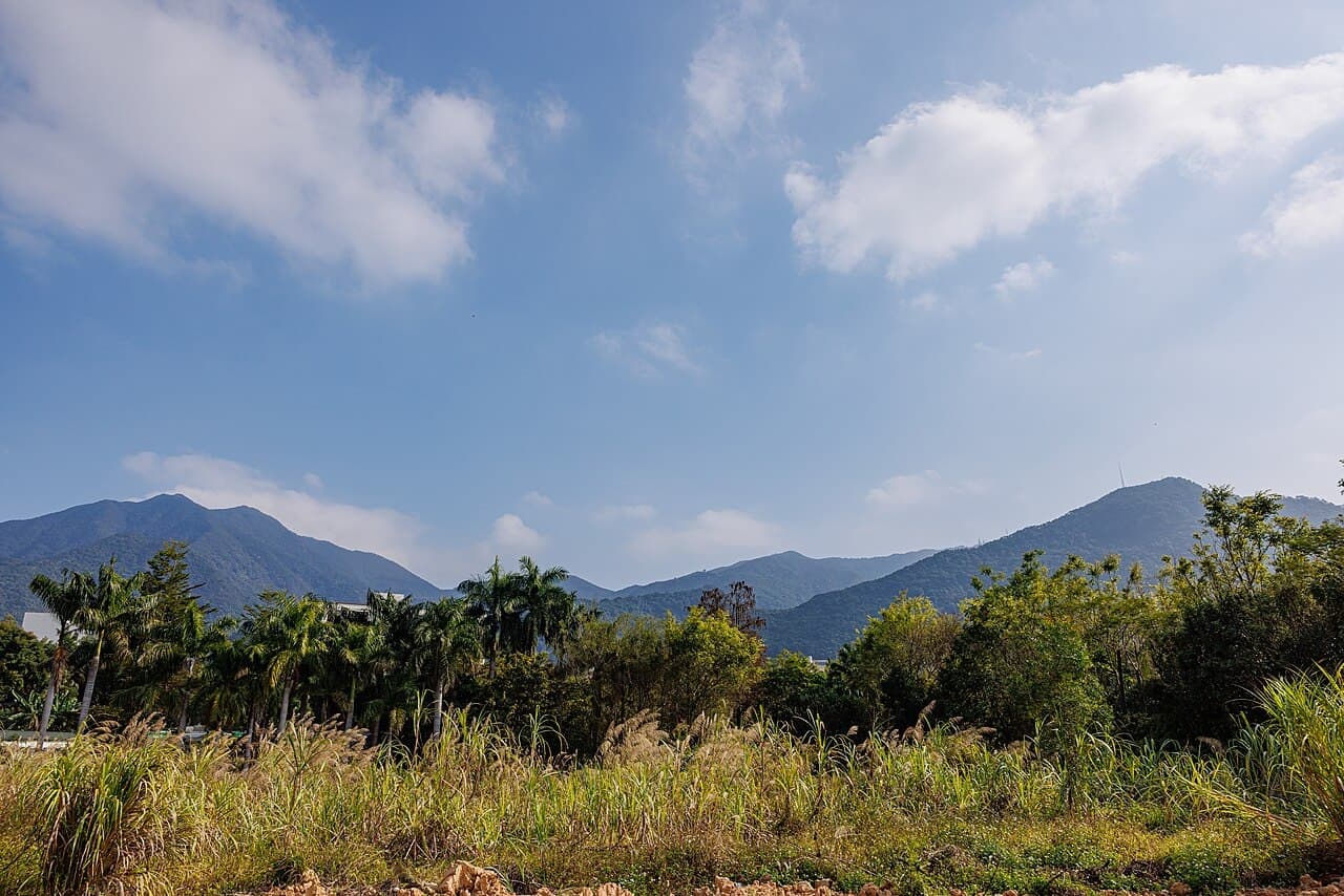The Wutong Mountain ridge seen from the valley